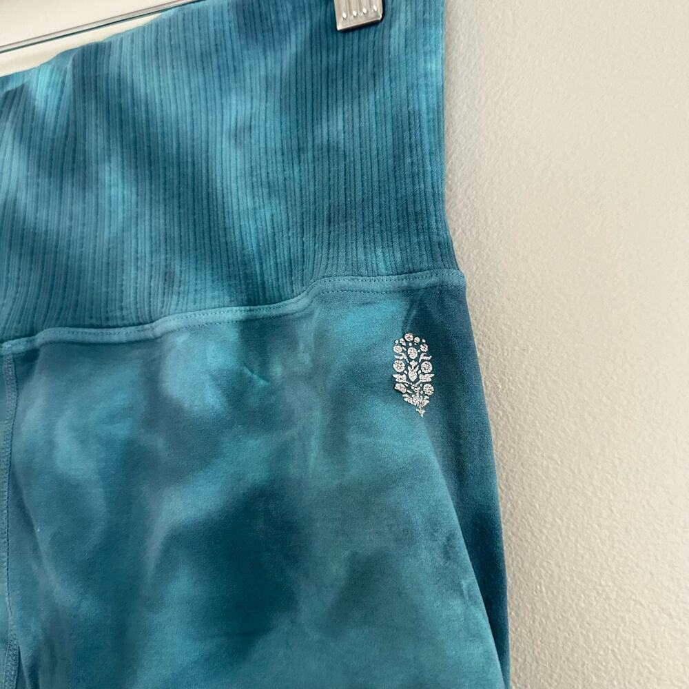 Free People Good Karma Tie Dye Yoga Leggings in Blue Peacock - Picture 6 of 8